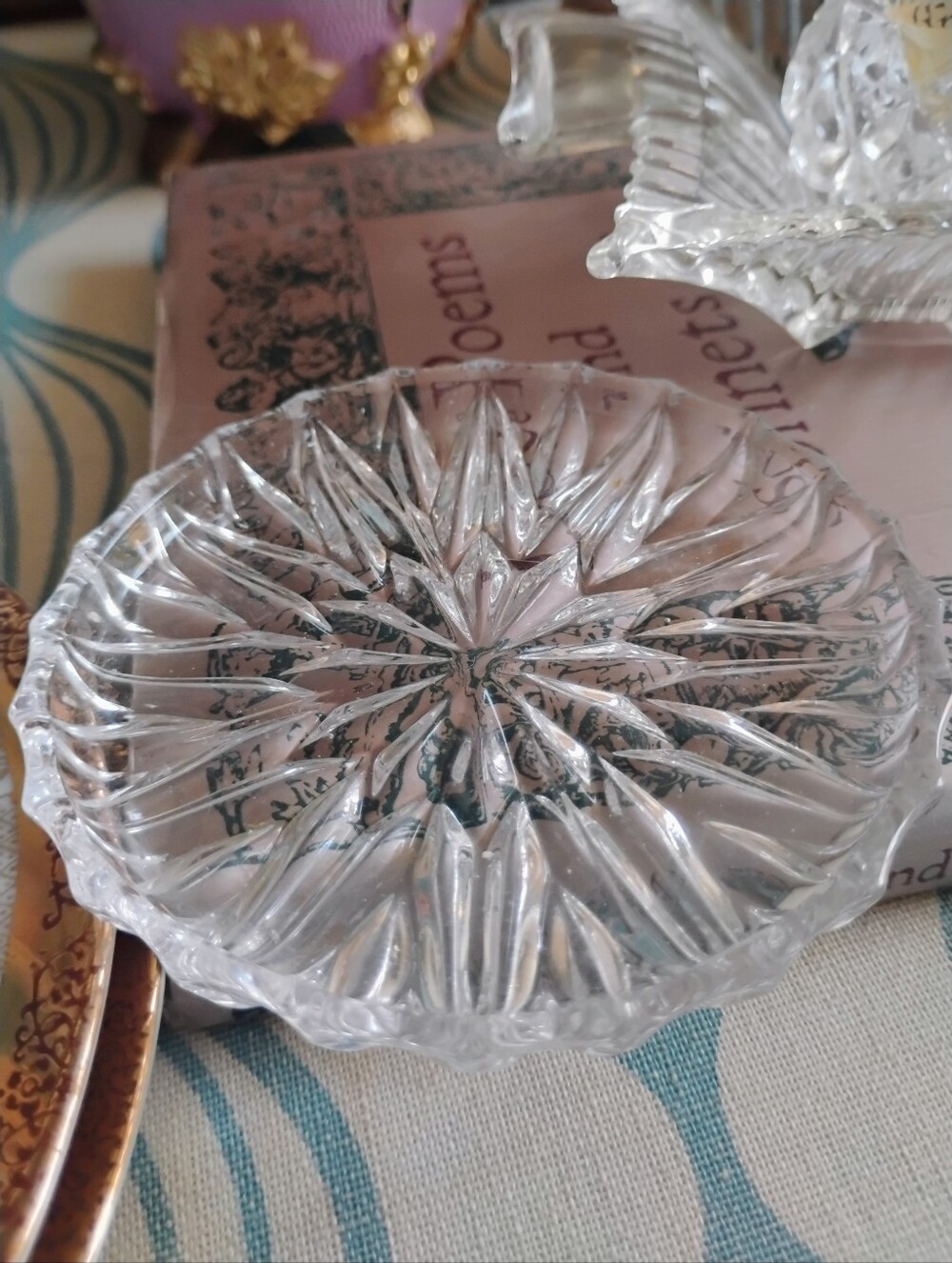 Vintage, Ring Dish, Cut Glass Coaster